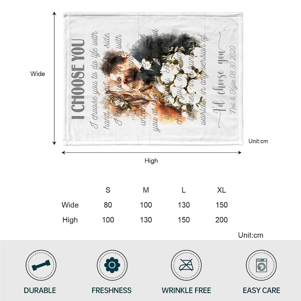 I Choose You - Personalized Husband And Wife Blanket