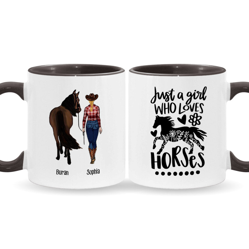 Just A Girl Who Loves Horses - Personalized Horse Accent Mug