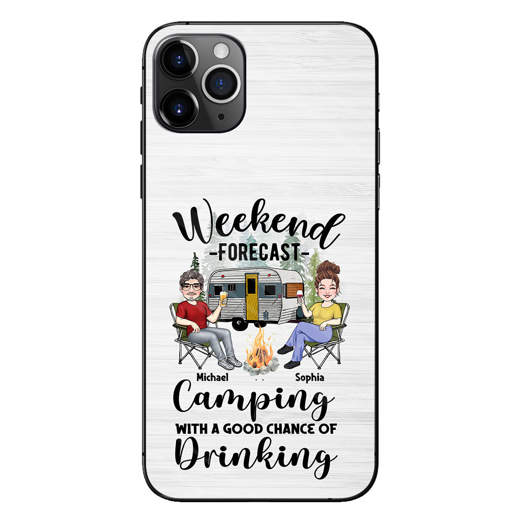 Weekend Forecast - Personalized Camping Clear Phone Case