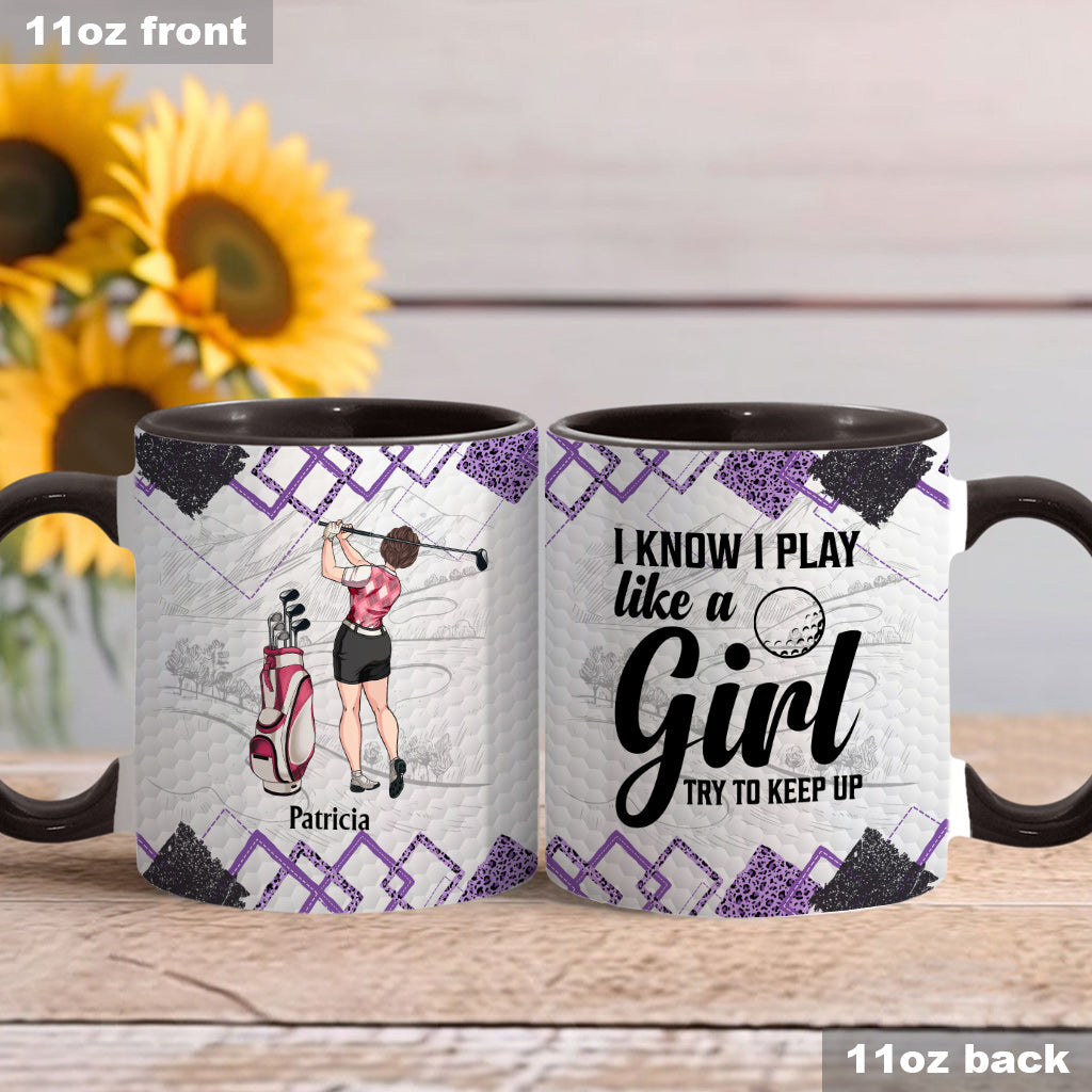 Golf Instruction - Golf gift for her, girlfriend, wife, daughter - Personalized Accent Mug