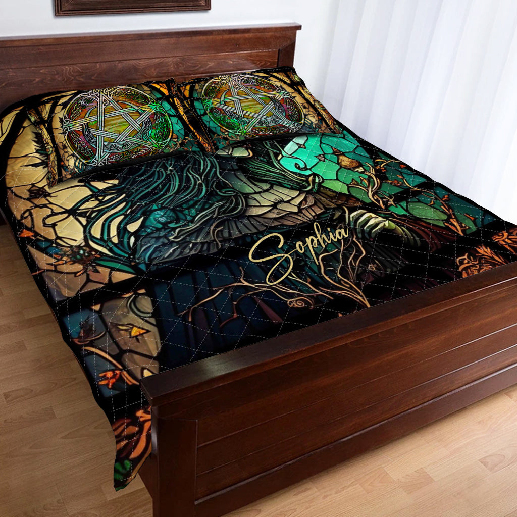 Mysterious Witch - Personalized Witch Quilt Set
