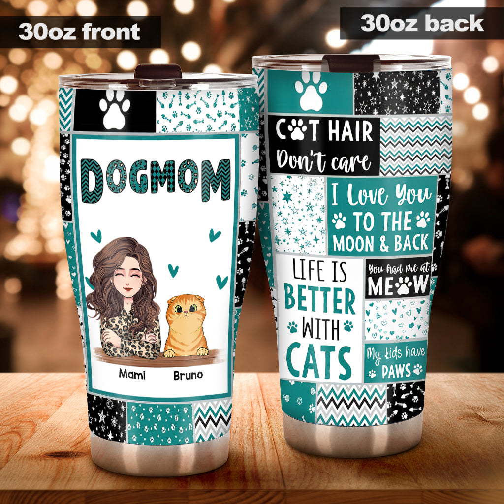 Fur Mom - Dog gift for cat lover - Personalized Tumbler