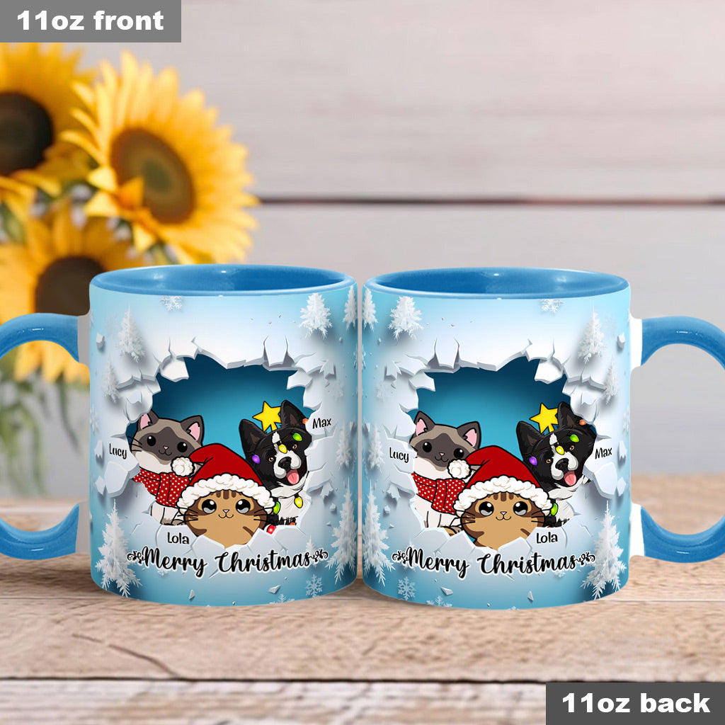 Meowy Christmas - Personalized Cat Accent Mug