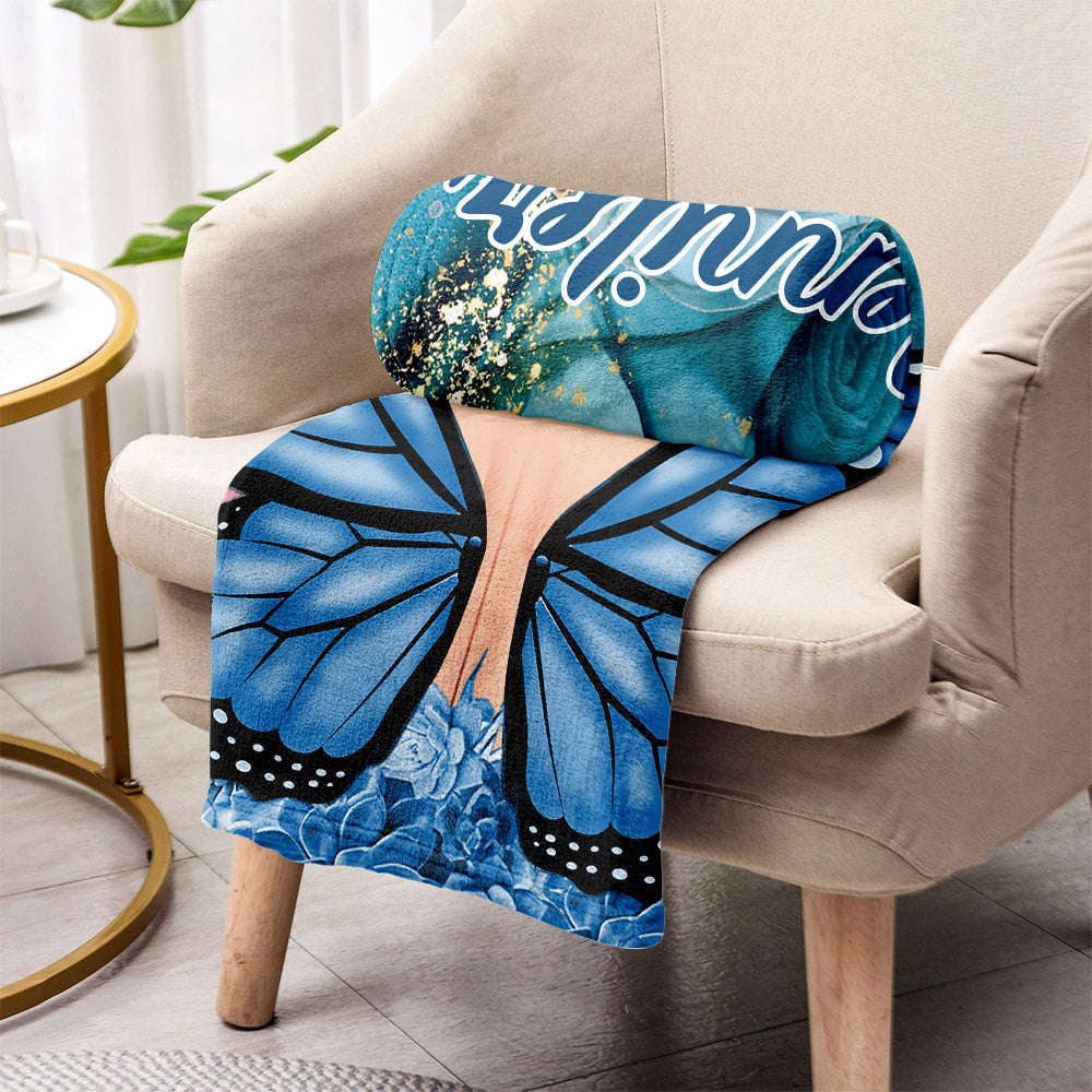 Dreamy Girl - Personalized Butterfly Blanket
