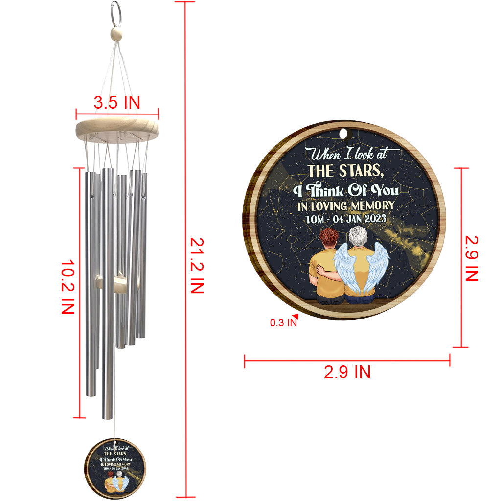 When I Look At The Stars - Personalized Memorial Wind Chime