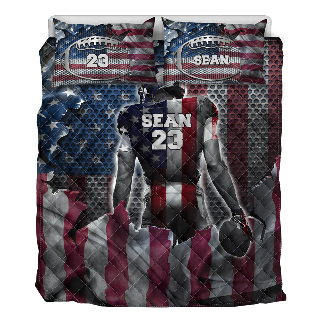 Love Football - Personalized Football Quilt Set