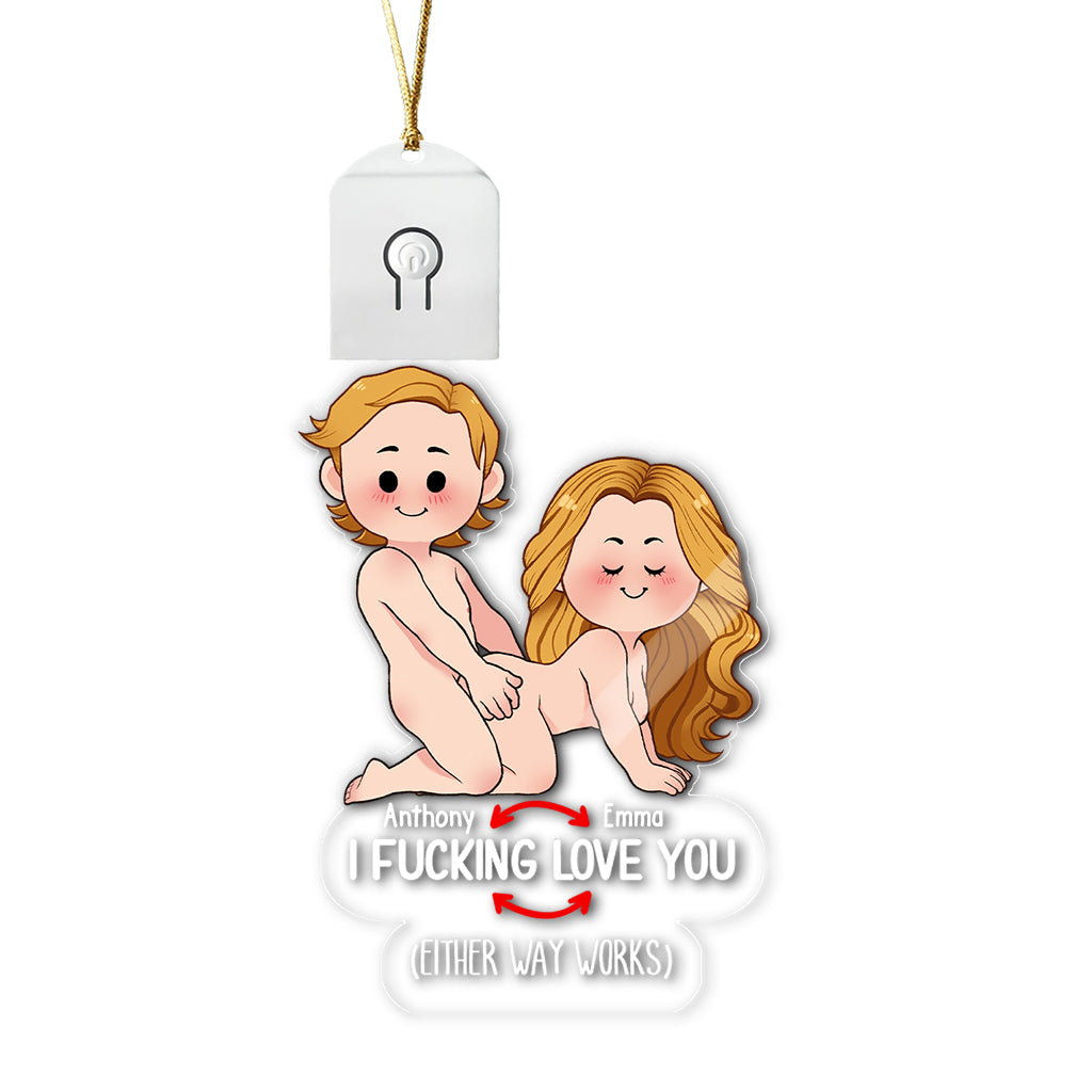 I Love You - Personalized Couple Shaped Led Acrylic Ornament