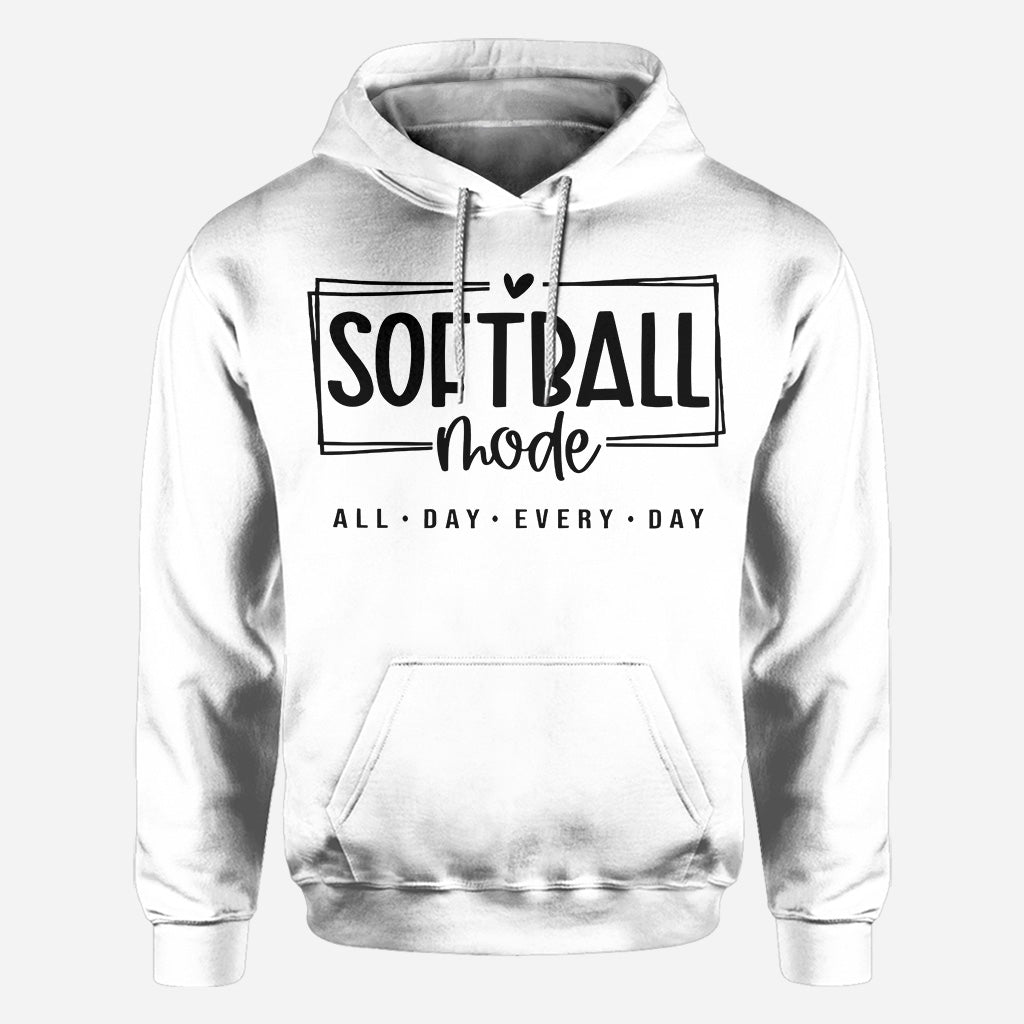 Sofball Mode All Day - Personalized Softball All Over Shirt