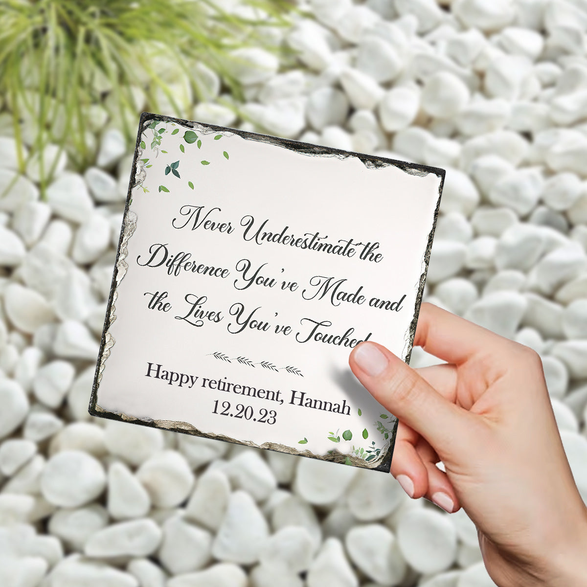 Happy Retirement - Personalized Retired Square Shaped Stone
