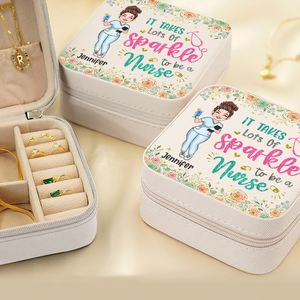 It Takes A Lot Of Sparkle To Be A Nurse - Personalized Nurse Jewelry Box