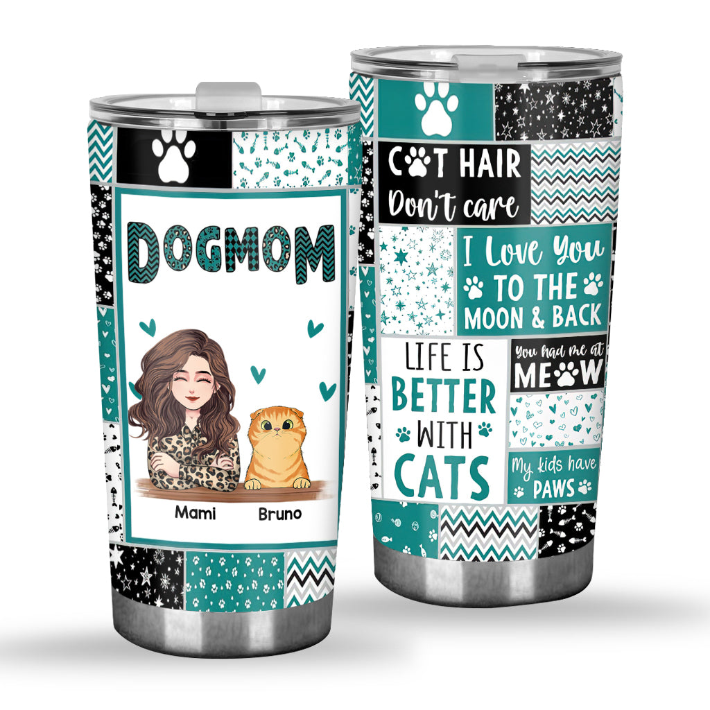 Fur Mom - Dog gift for cat lover - Personalized Tumbler