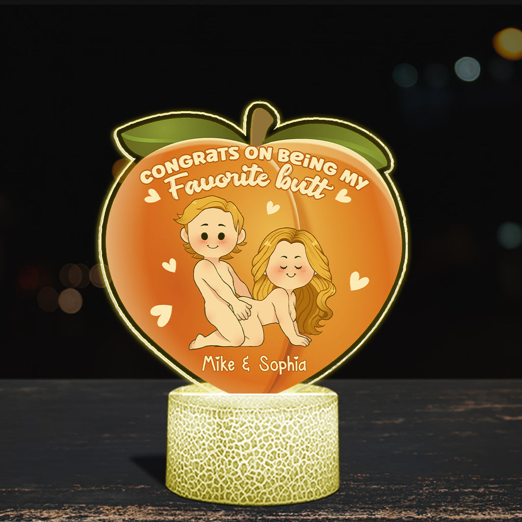 Congrats On Being My Favorite - gift for husband, wife, boyfriend, girlfriend - Personalized Shaped Plaque Light Base