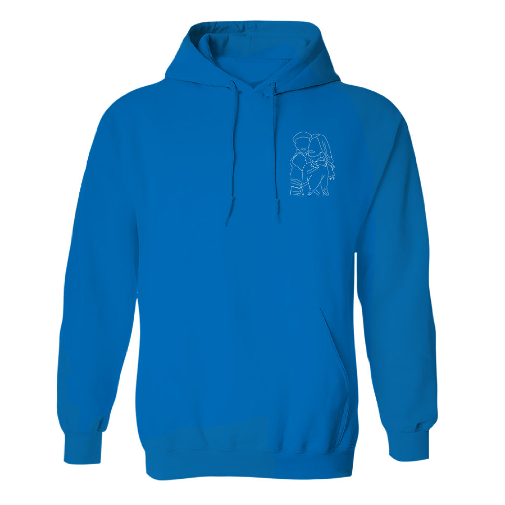 Custom Line Art - Personalized Aunt Embroidered Hoodie