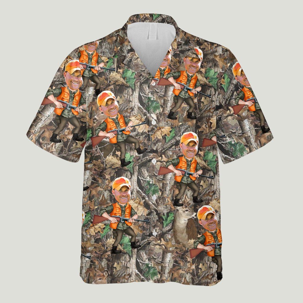 Photo Inserted Hunter - Personalized Hunting Hawaiian Shirt