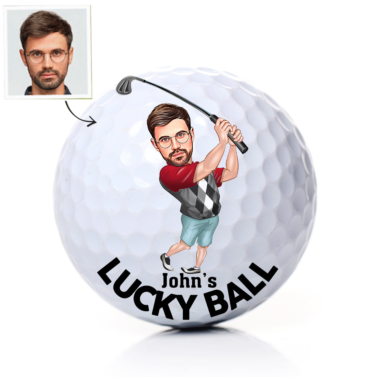 Lucky Ball - Golf gift for dad, him, grandpa, husband - Personalized Golf Ball