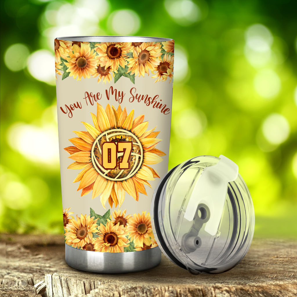 You Are My Sunshine - Personalized Volleyball Tumbler