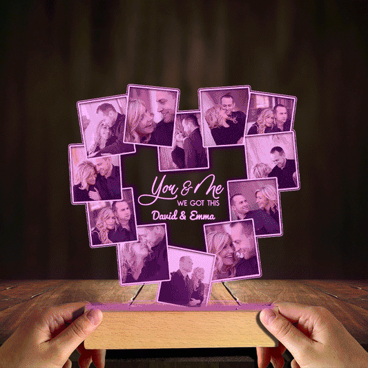 You And Me We Got This - gift for husband, wife, boyfriend, girlfriend - Personalized Shaped Plaque Light Base