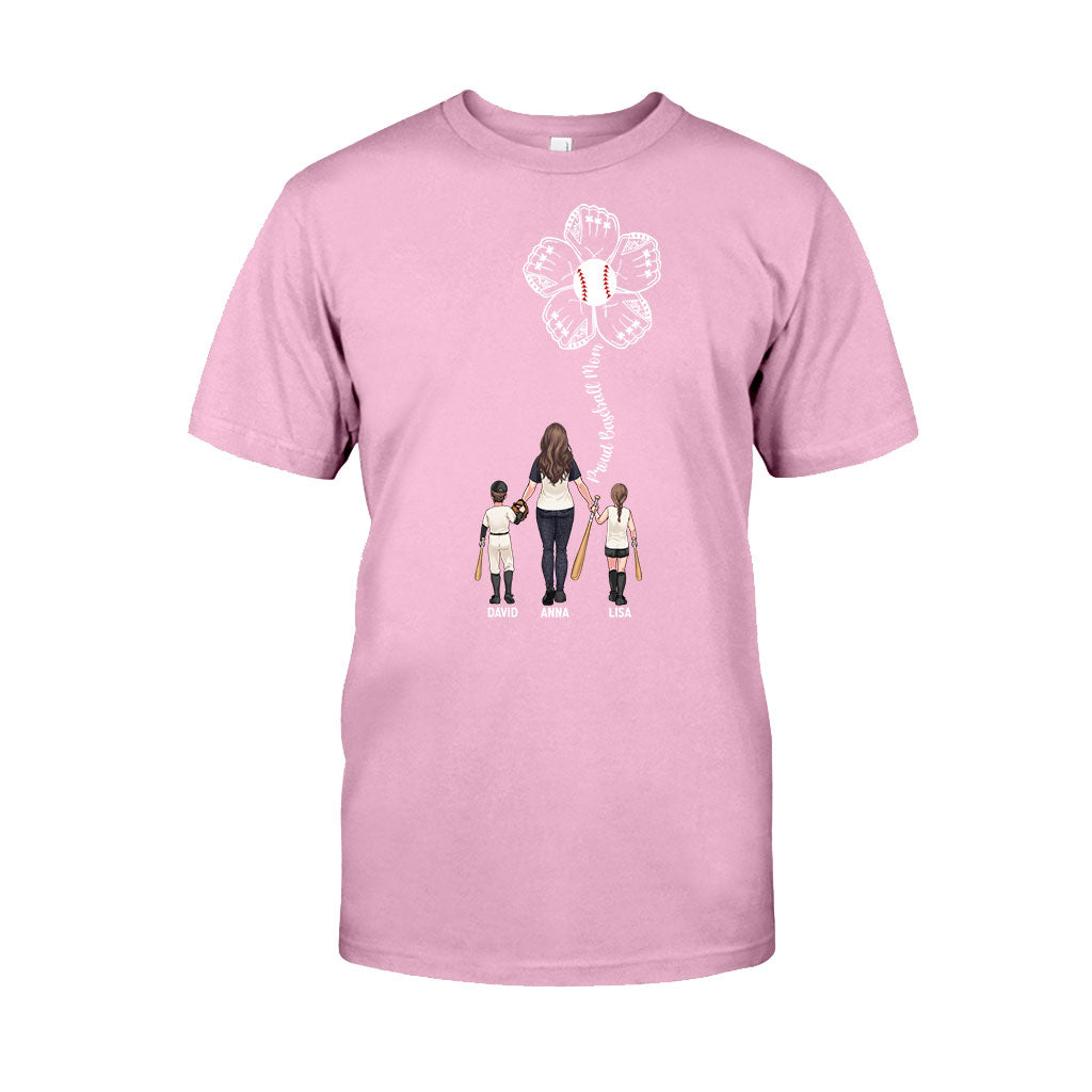 Proud Baseball Mom - Personalized Baseball T-shirt And Hoodie