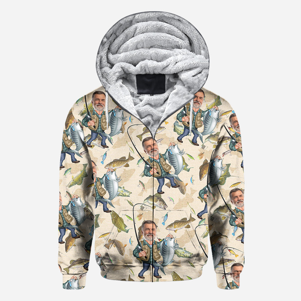 Photo Inserted Funny Fishing - Personalized Fishing All Over Shirt