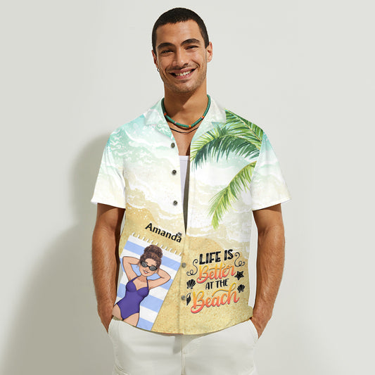 The Beach Is Calling And I Must Go - Sea Lover gift for friend, sister, girlfriend, wife, mom, brother, dad, husband, boyfriend - Personalized Hawaiian Shirt