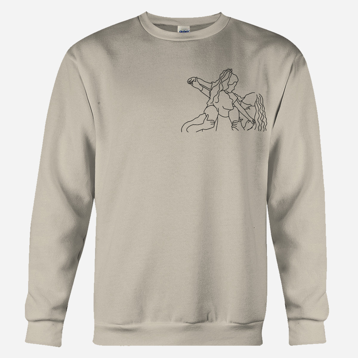 Custom Line Art - Personalized Family Embroidered Sweater