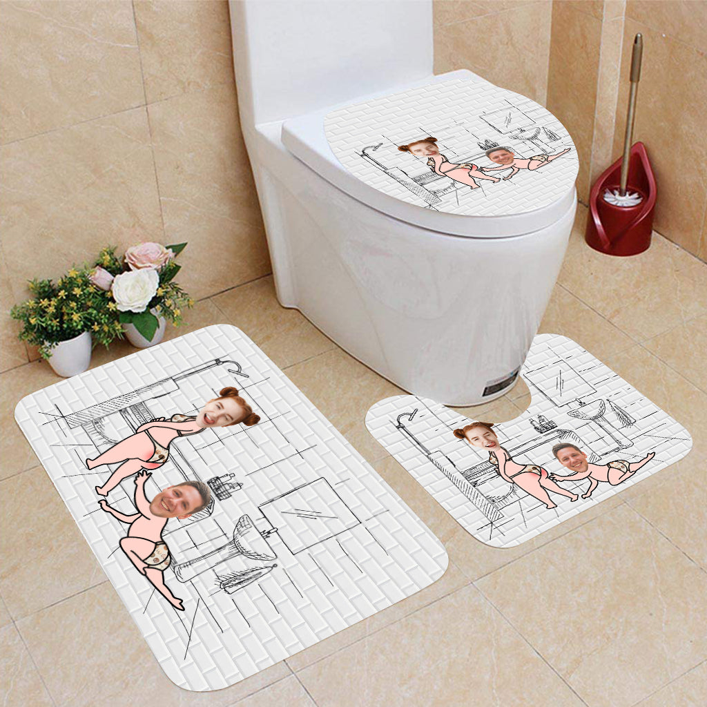 I Just Want To Touch - Personalized Couple Bathroom Curtain & Mats Set