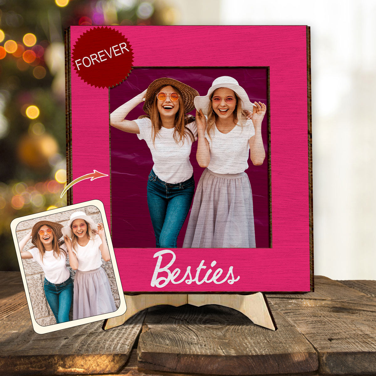 Besties Forever - Personalized Bestie 2 Layered Wood Sign / Wood Plaque