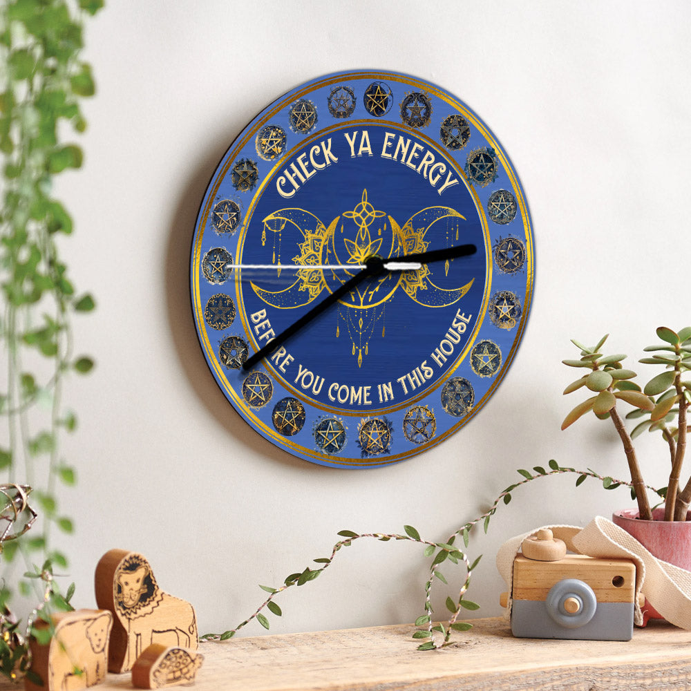 Check Your Energy - Witch Wall Clock