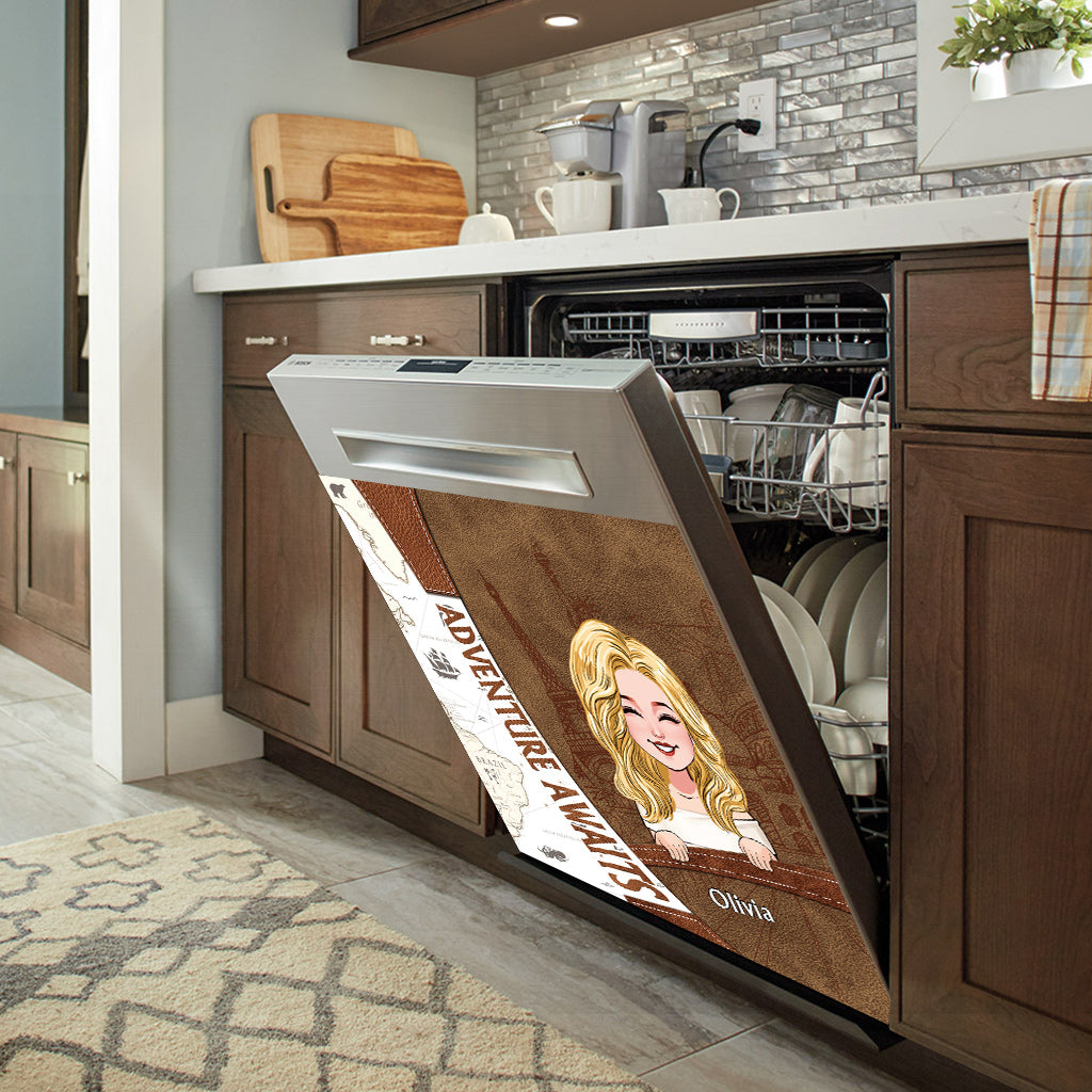 Adventure Awaits - Personalized Travelling Dishwasher Cover