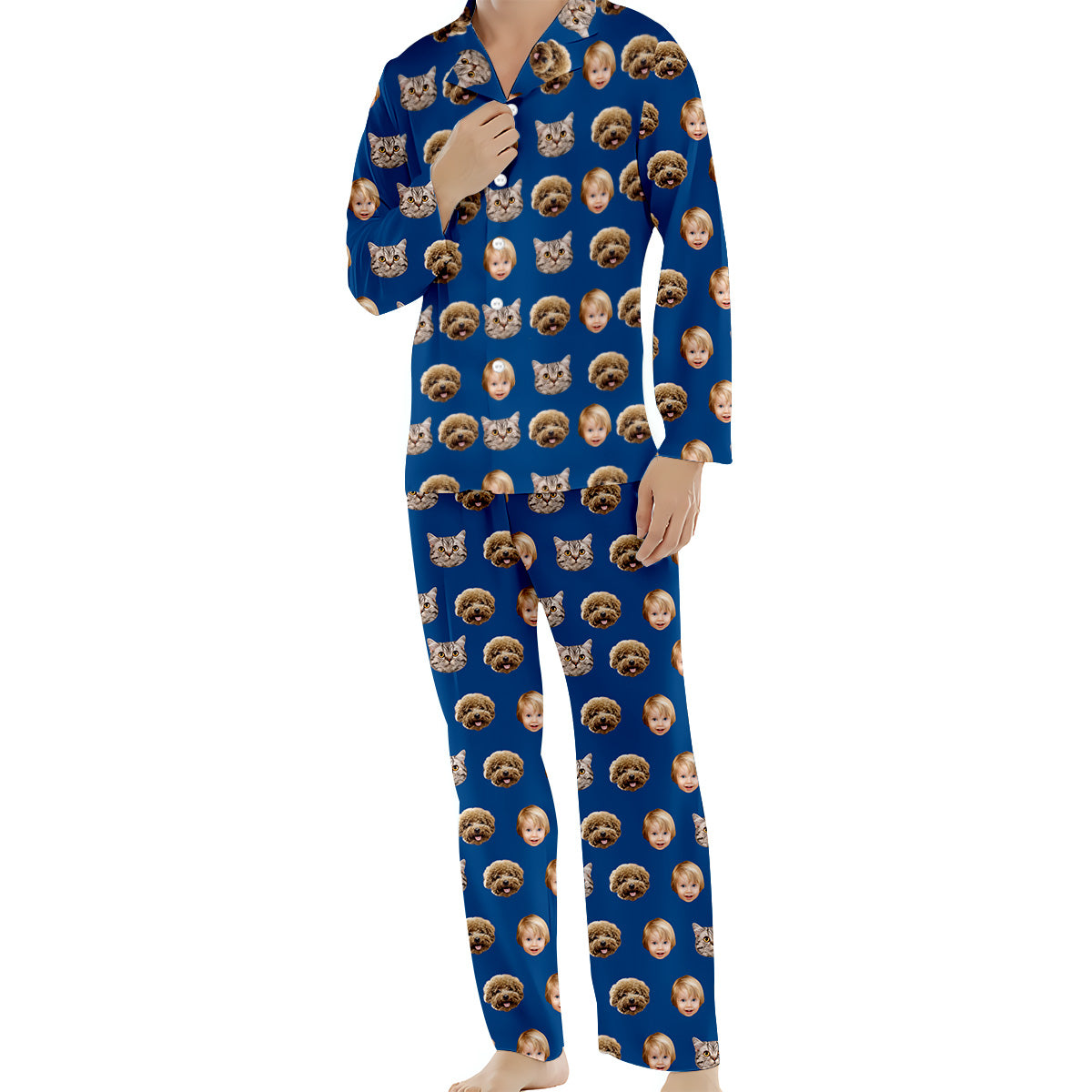 Custom Photo Pajamas Christmas - Personalized Family Button Down Pajamas