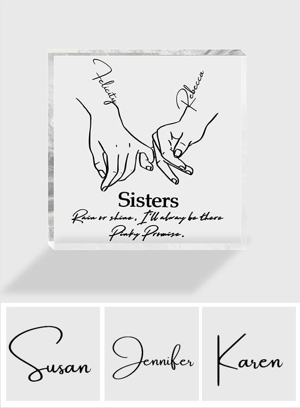 Pinky Promise - Personalized Sister Custom Shaped Acrylic Plaque