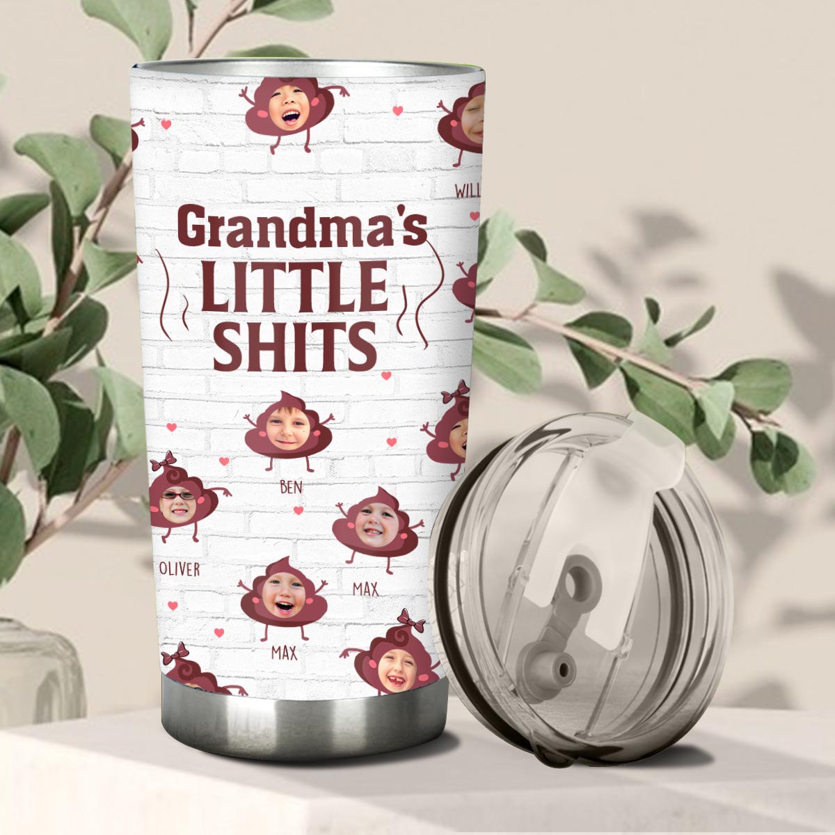 Daddy Little Shits - Gift for dad, grandma, grandpa, mom, uncle, aunt, brother, sister - Personalized Tumbler
