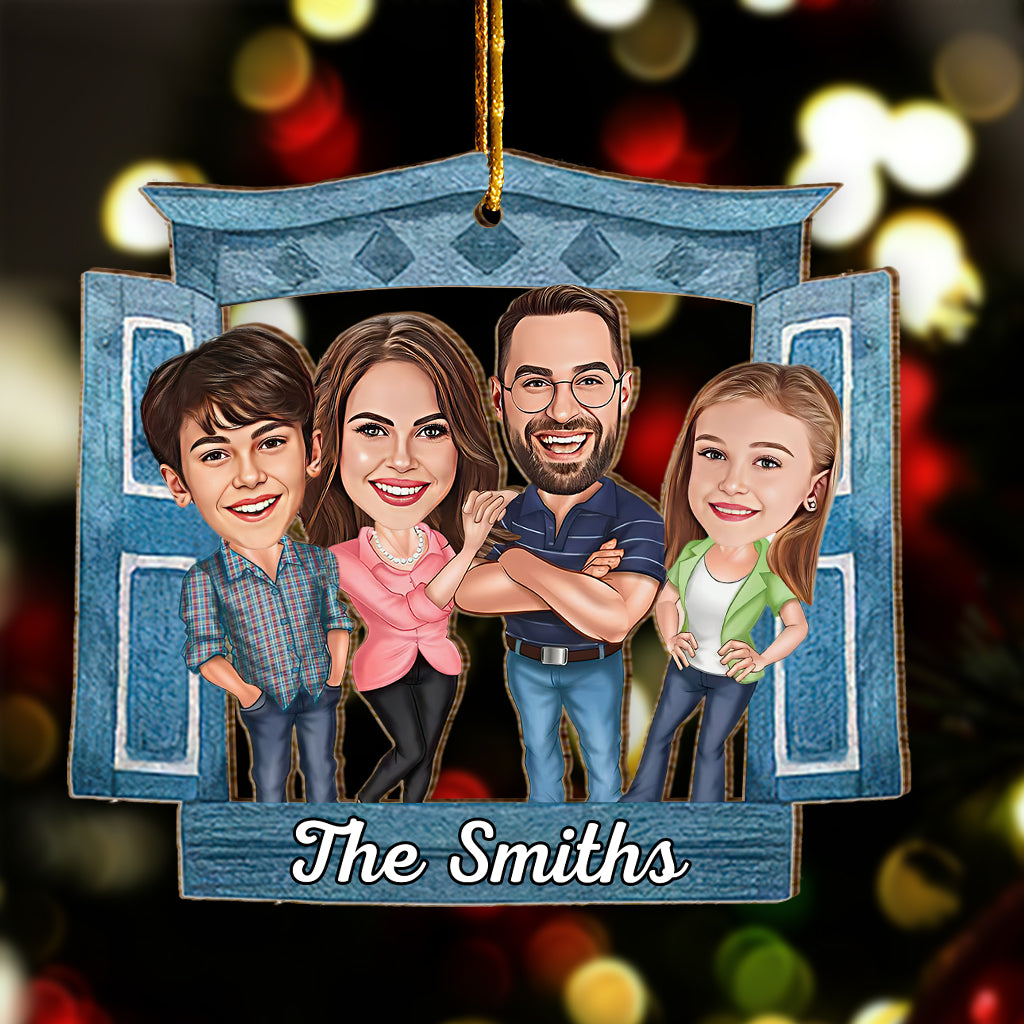 Caricature Family / Couple / Bestie Portrait Window - Personalized Family Ornament