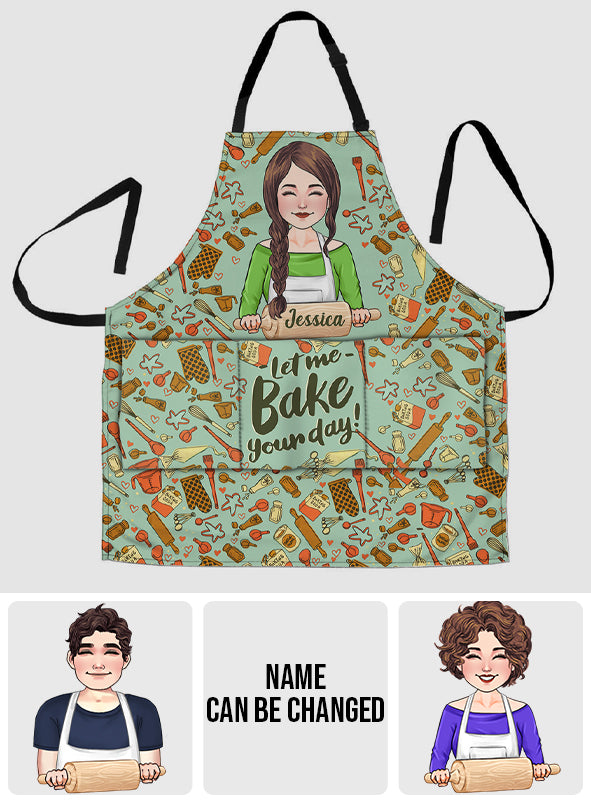 Let Me Bake Your Day - Personalized Baking Apron