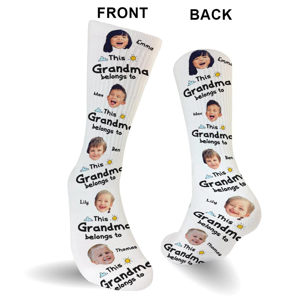 This Dad Belongs To - Gift for dad, grandpa, mom, uncle, aunt, grandma - Personalized Socks