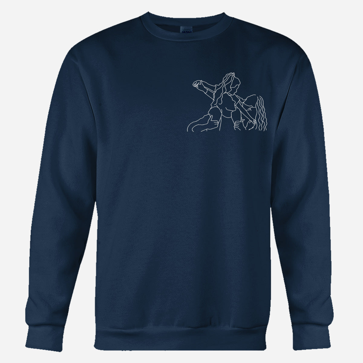Custom Line Art - Personalized Family Embroidered Sweater