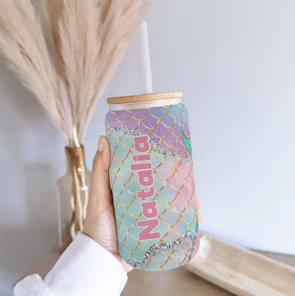 Beach Please I'm A Mermaid - Personalized Sea Lover Can Glass