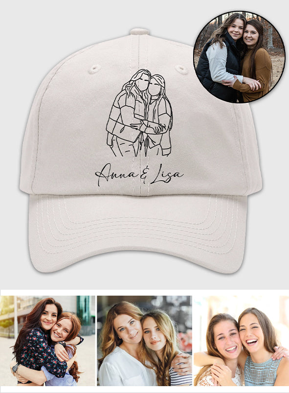 Custom Photo - Personalized Sibling Embroidered Classic Cap