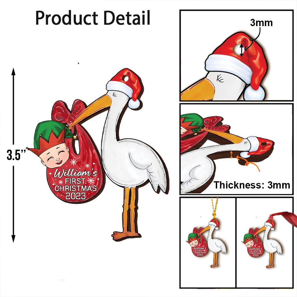 Baby First Christmas - Personalized Newborn Ornament