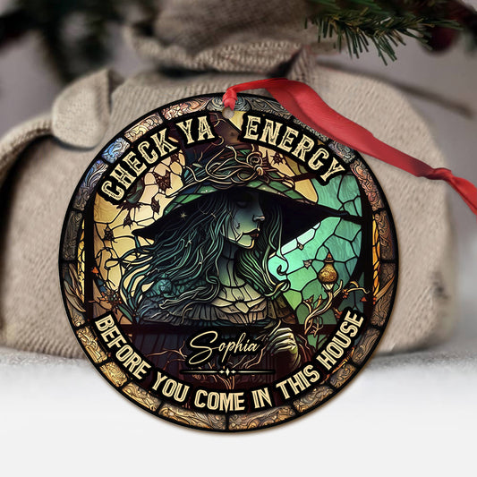Check Ya Energy - Personalized Witch Ornament