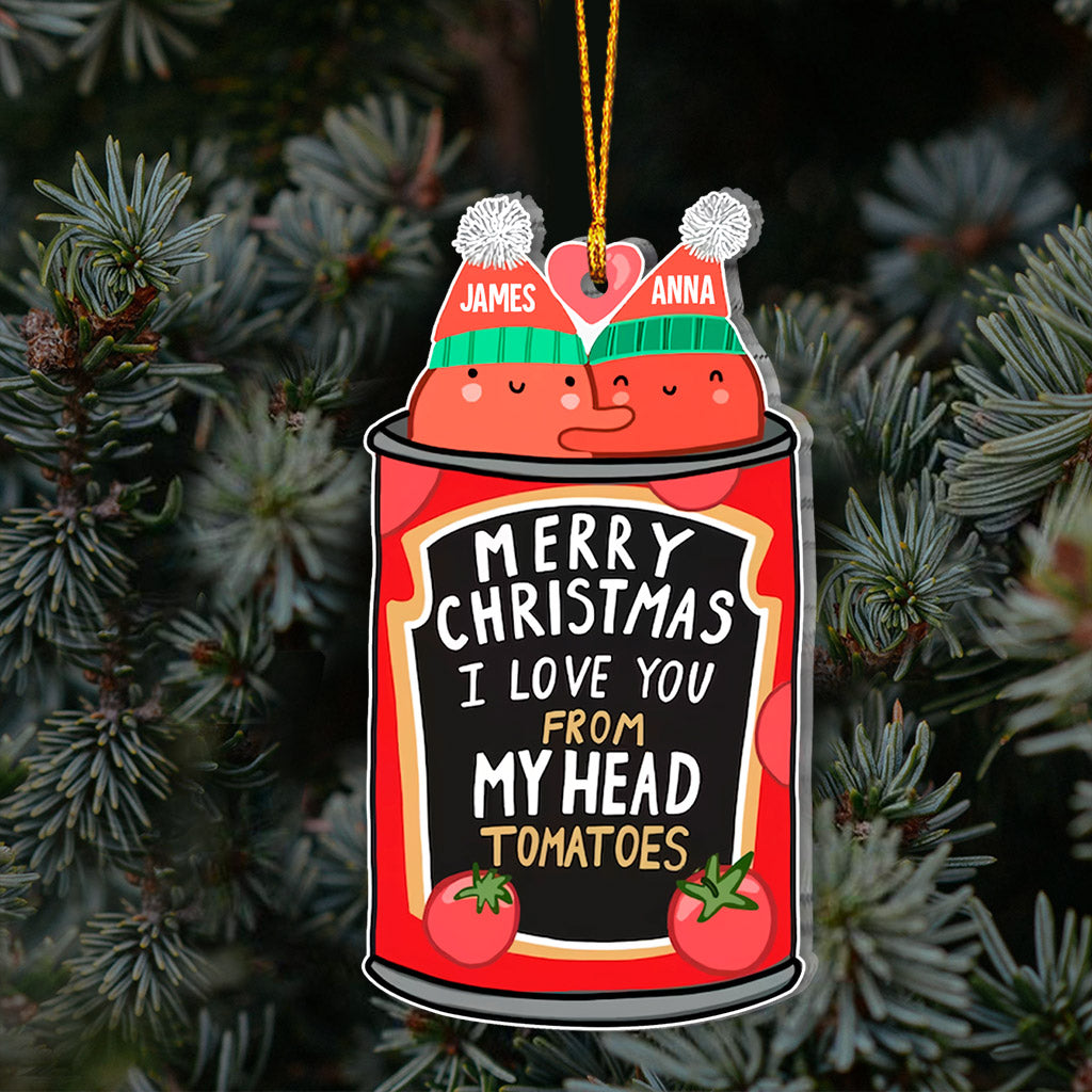 I Love You From My Head Tomatoes - Personalized Couple Ornament
