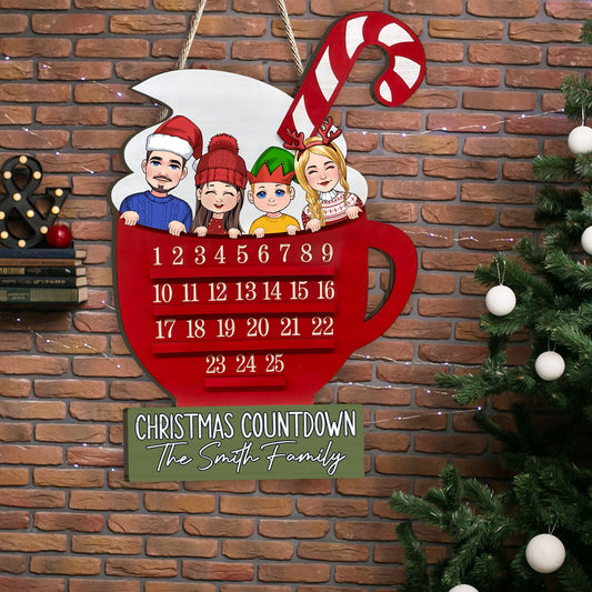 Christmas Countdown - Personalized Family Wood Sign