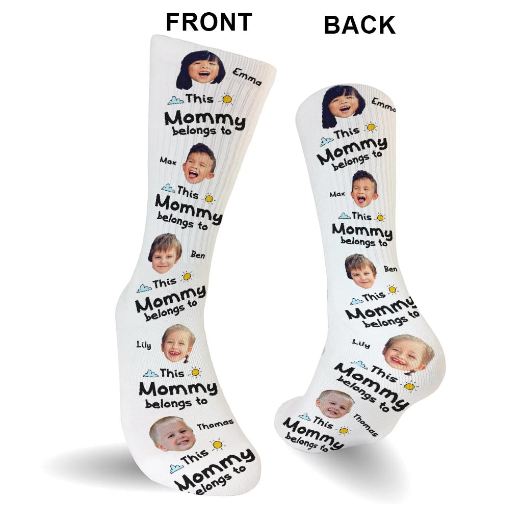 This Dad Belongs To - Gift for dad, grandpa, mom, uncle, aunt, grandma - Personalized Socks