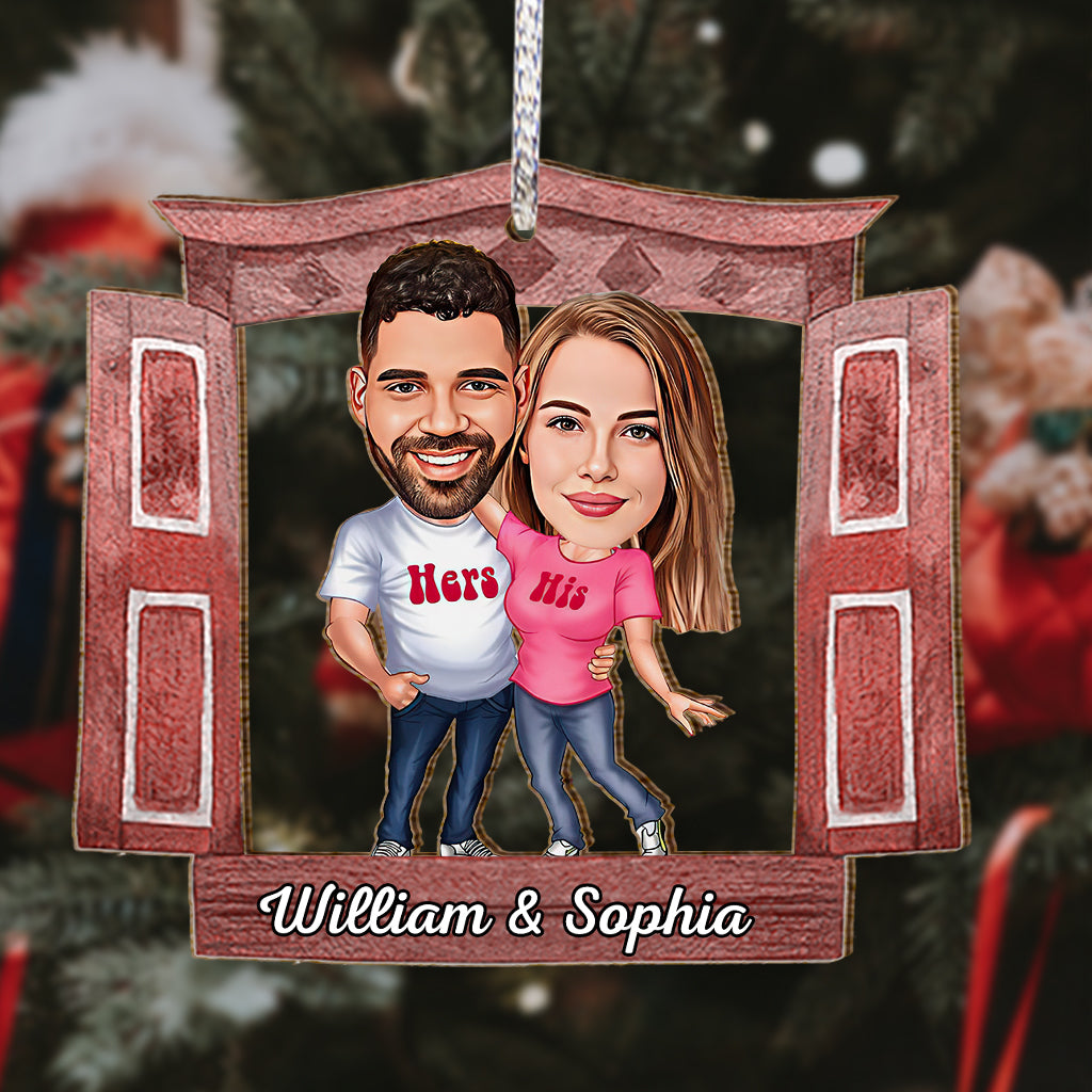 Caricature Family / Couple / Bestie Portrait Window - Personalized Family Ornament