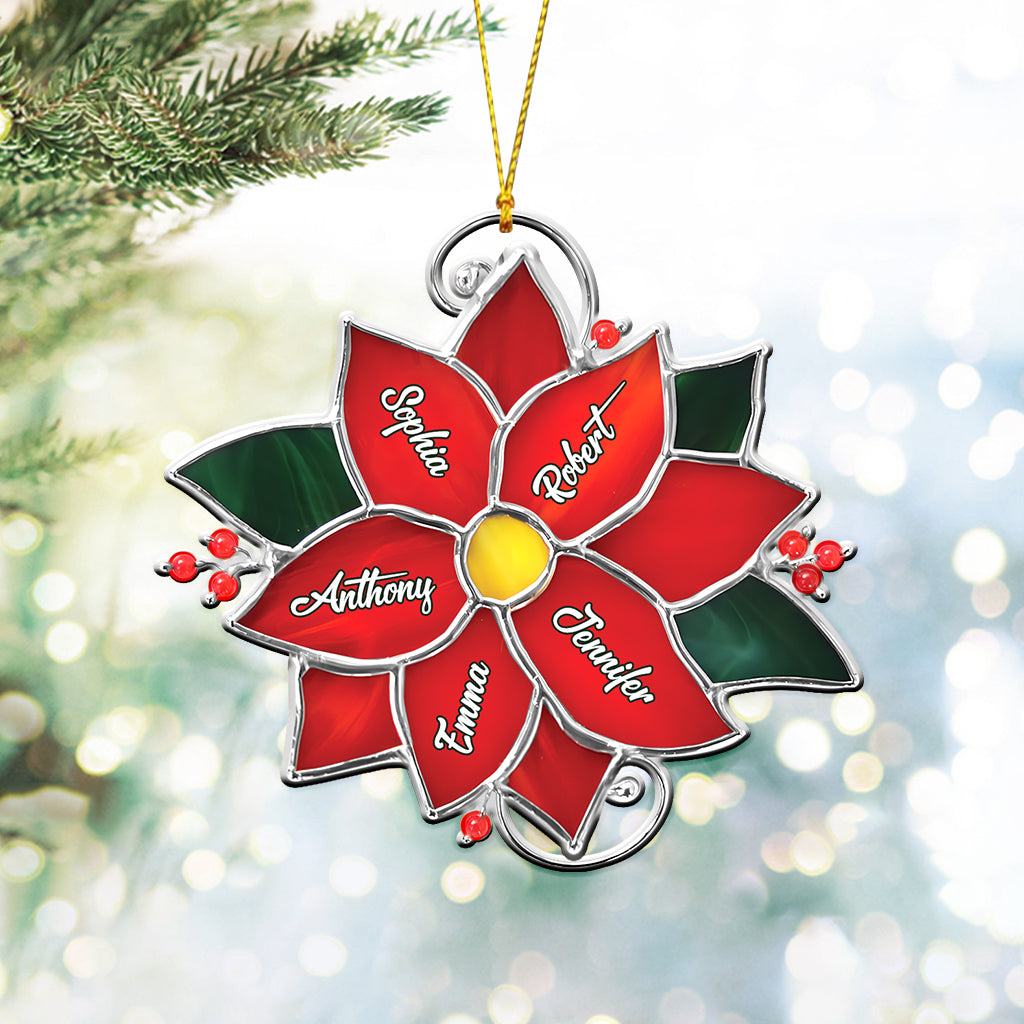 Family Christmas Flower - Personalized Family Ornament