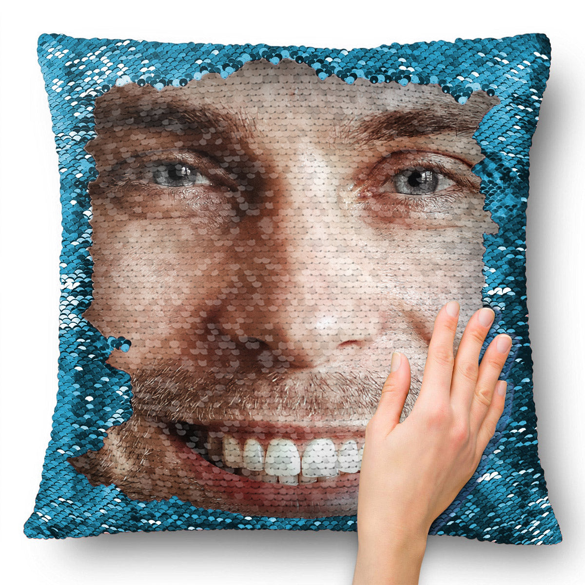 Funny Custom Face Sequin Pillow - Gift for husband, wife, boyfriend, girlfriend - Personalized Sequin Pillow Cover
