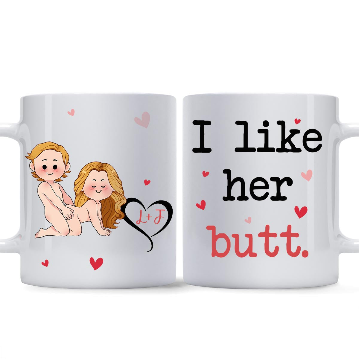I Like His Beard I Like Her Butt - Personalized Couple Mug