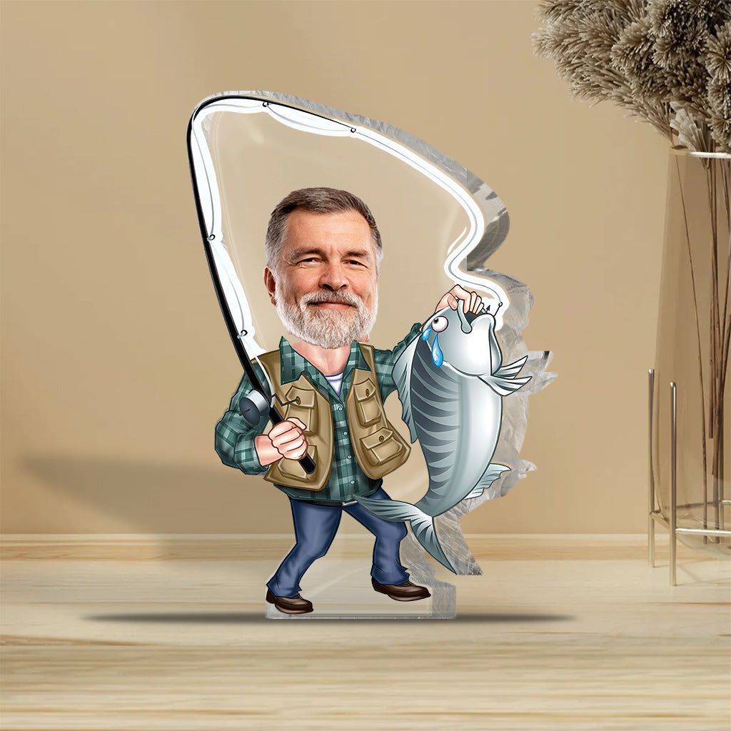 Love Fishing - Personalized Fishing Custom Shaped Acrylic Plaque