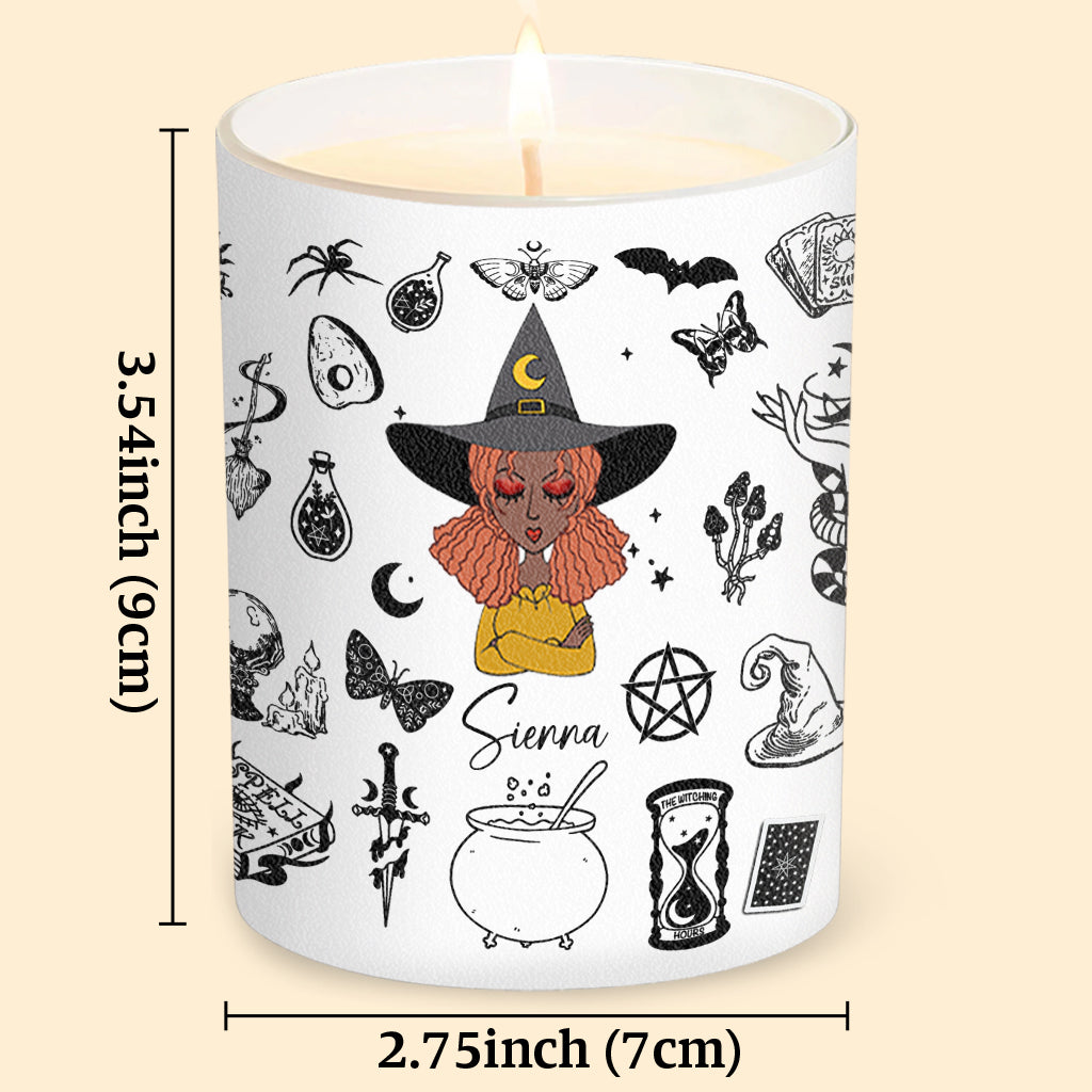 Buckle Up Buttercup - Personalized Witch Candle With Wooden Lid