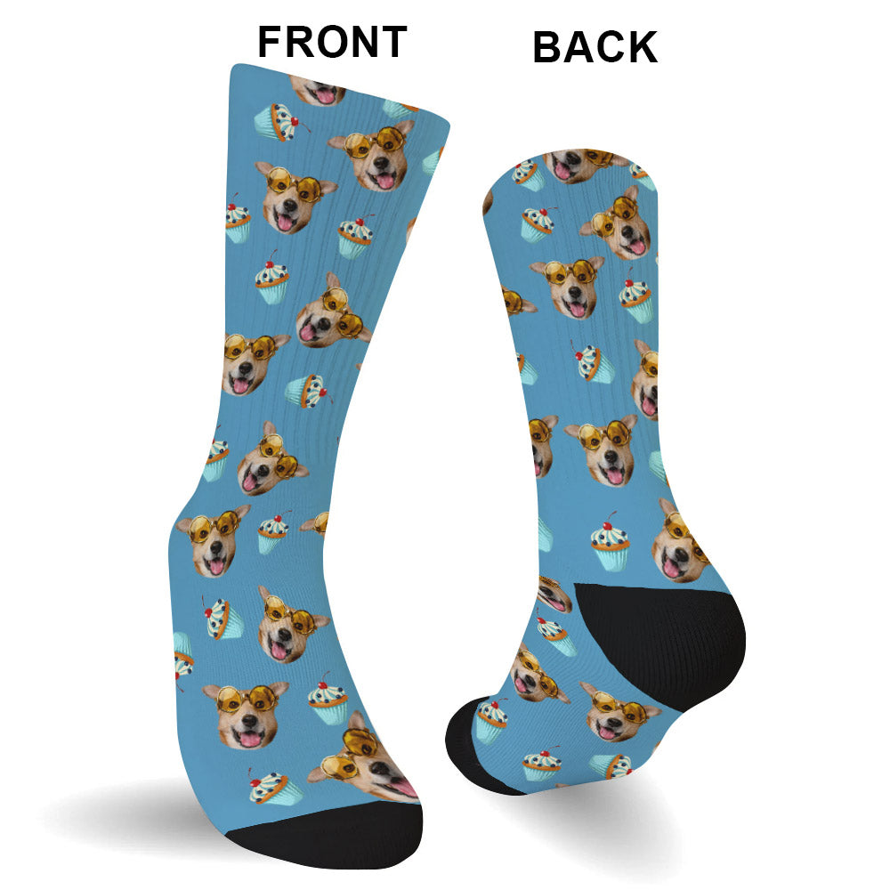 Funny Icon Pattern - Personalized Dog Socks
